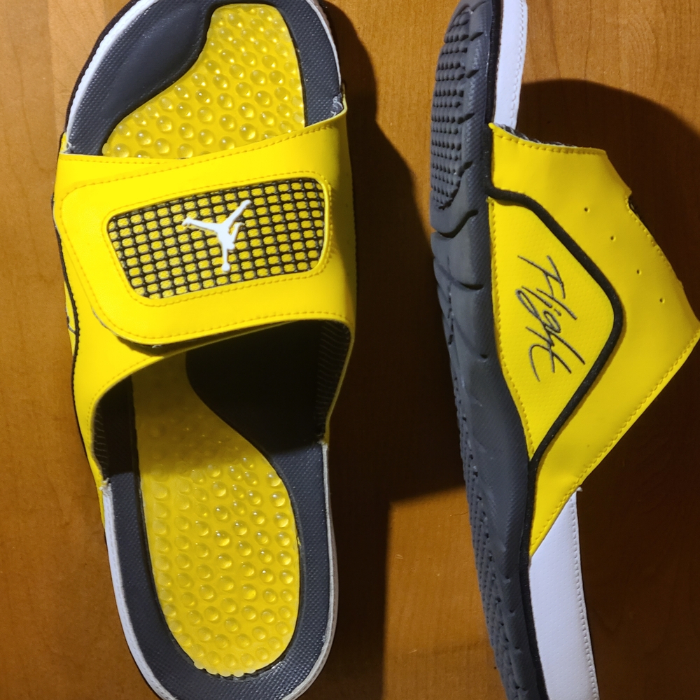 Jordan Yellow and Gray Men's Slide Sandals